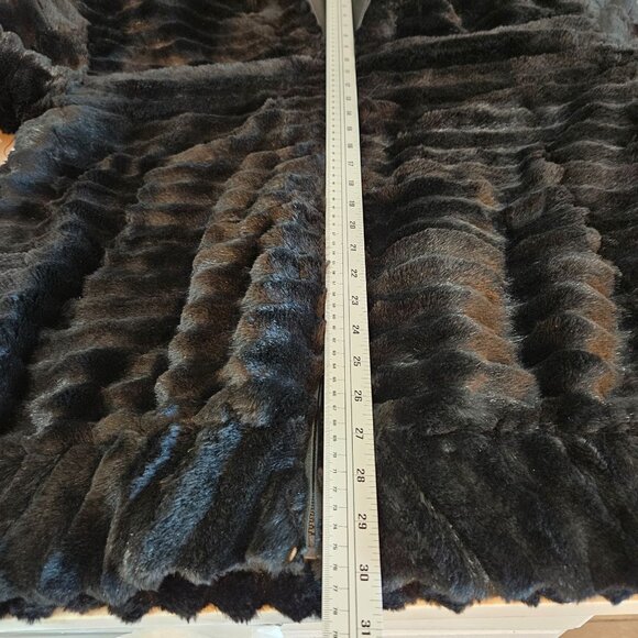 Carole Little Vintage Black Faux Fur Jacket Medium Evening Party Luxurious - Picture 10 of 11